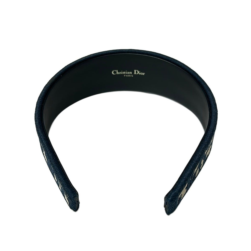 Dior Headband Beige Dark Navy Blue Oblique — view 2