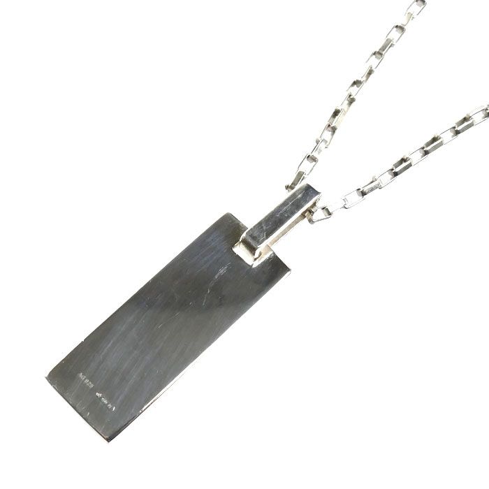Gucci 925 Sterling Silver G Logo Plate Necklace 49 — view 2