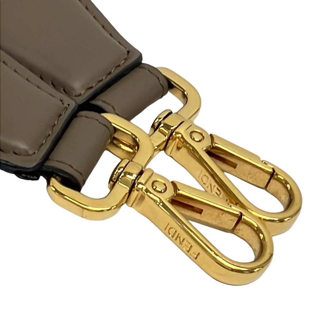 Fendi Shoulder Strap Beige Light Pink Dark Brown Zucca Pattern Leather — view 3