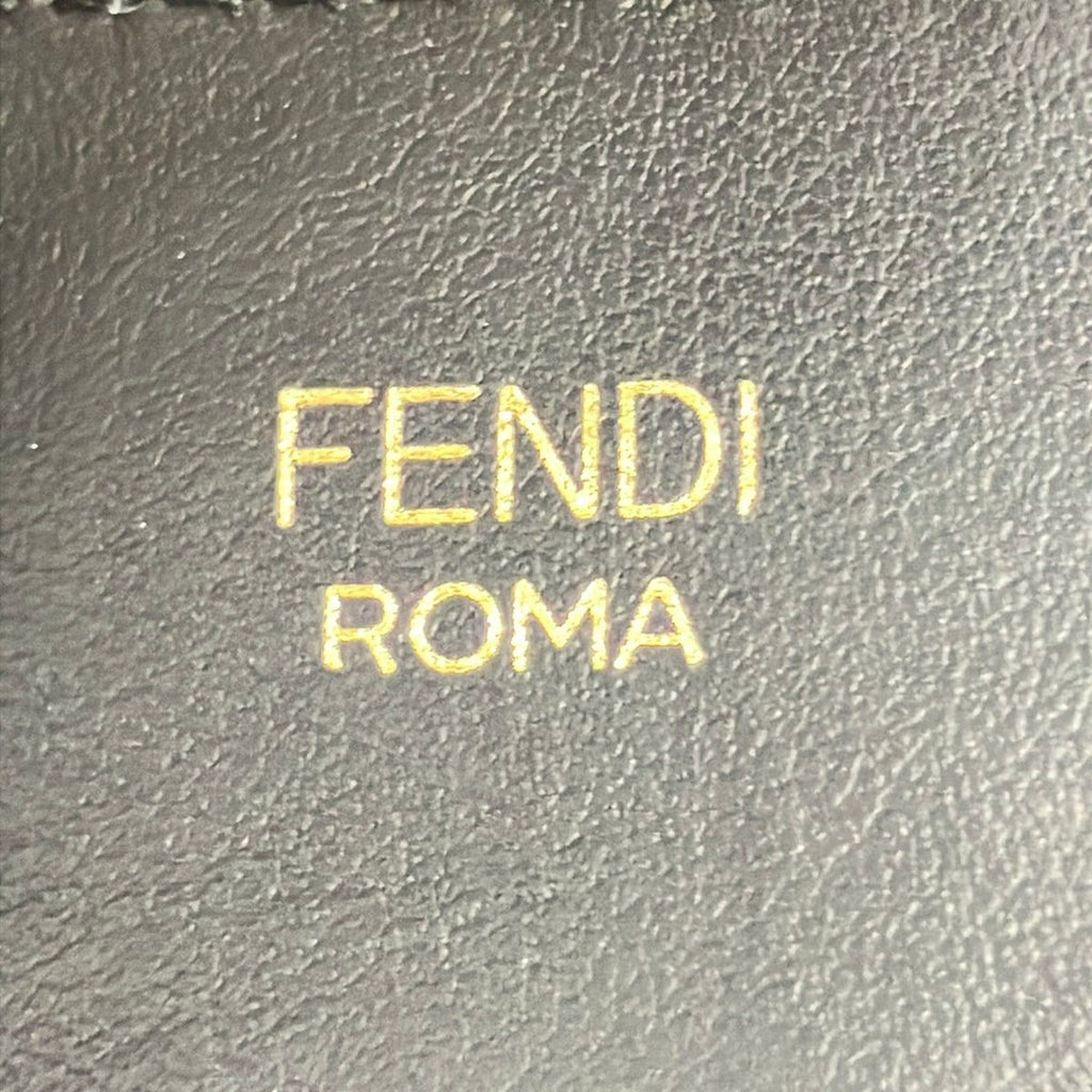 Fendi Shoulder Strap Beige Red Black Zucca Pattern Leather — view 4
