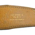 Hermes Belt H Dark Navy Gold Leather — view 5