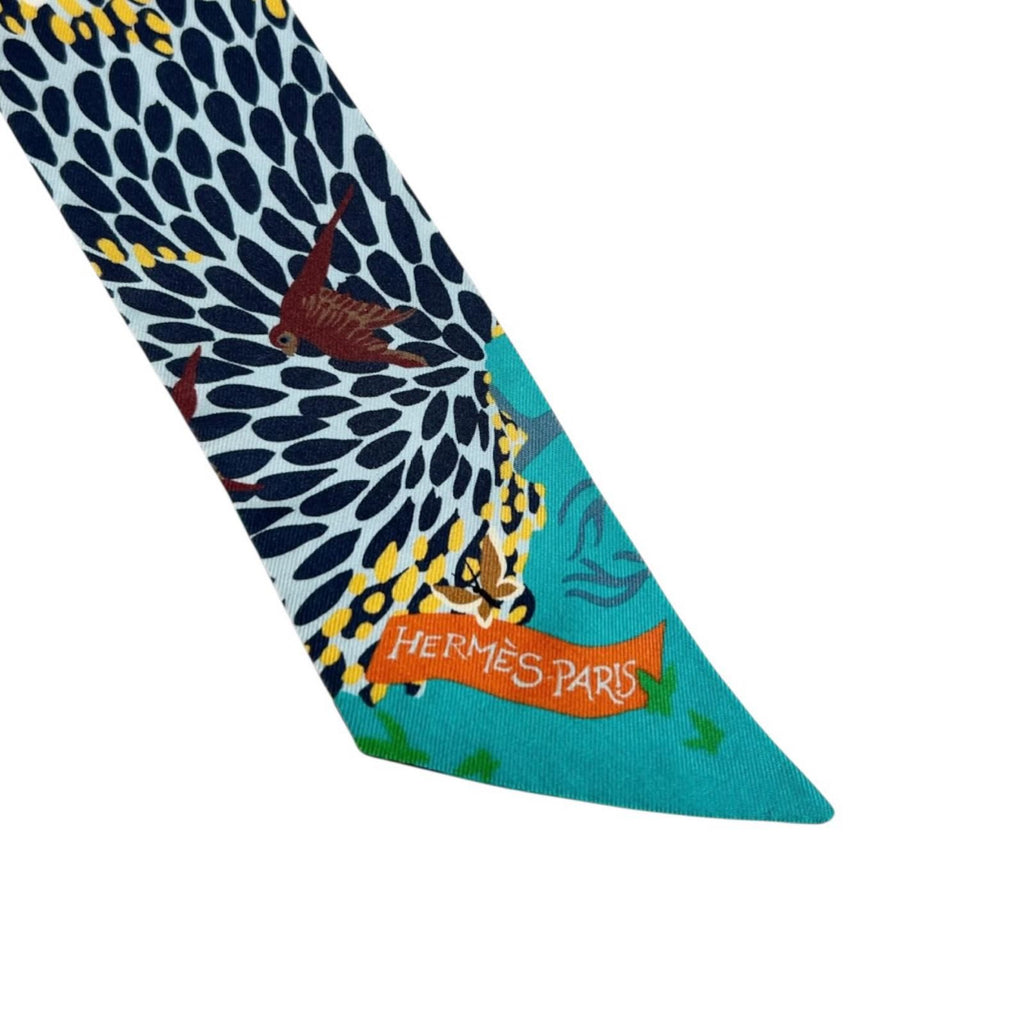 Hermes Twilly Scarf Silk Multicolor Dans Un Jardin Anglais — view 6