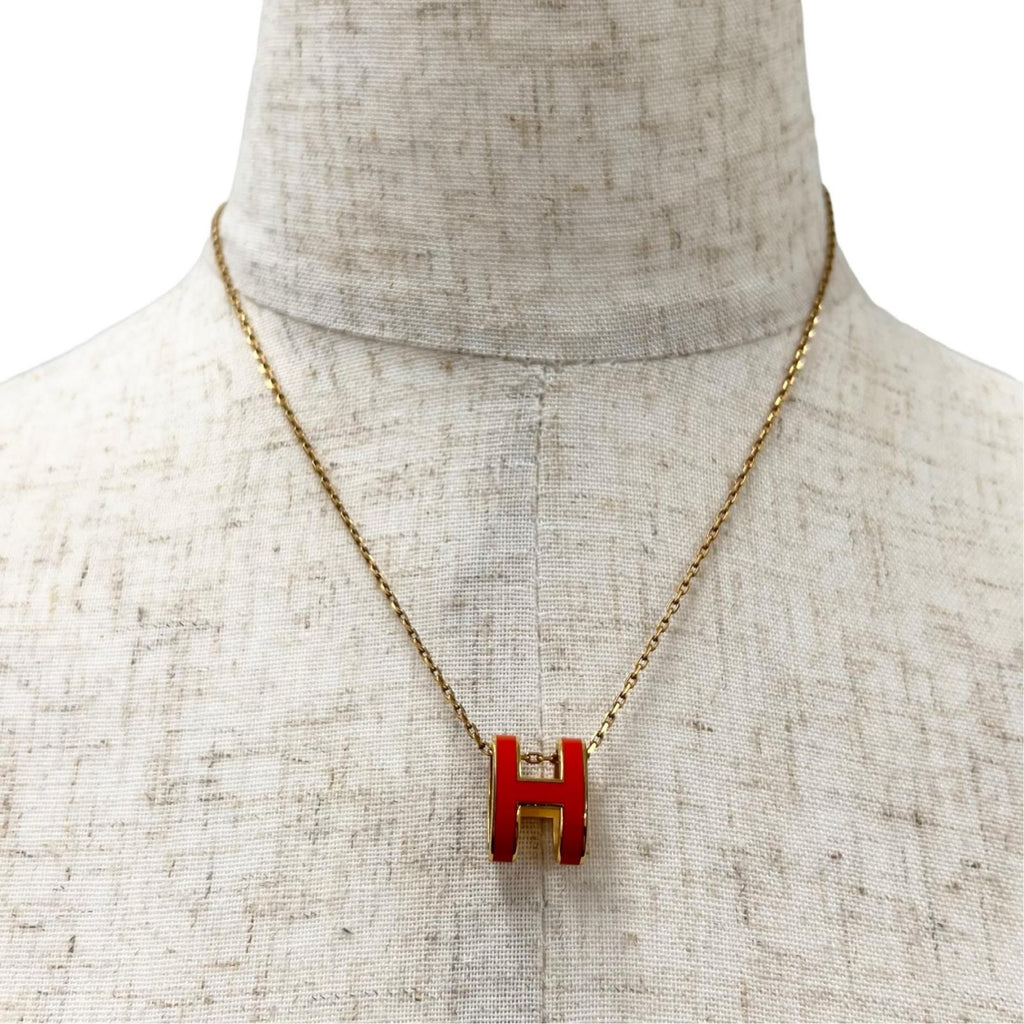 Hermes Mini Pop H Pendant Metal Lacquer Orange — view 6