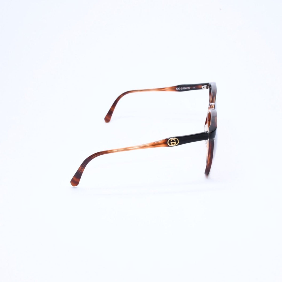 Gucci Teardrop Sunglasses Eyewear Interlocking G S Brown Gold — view 5