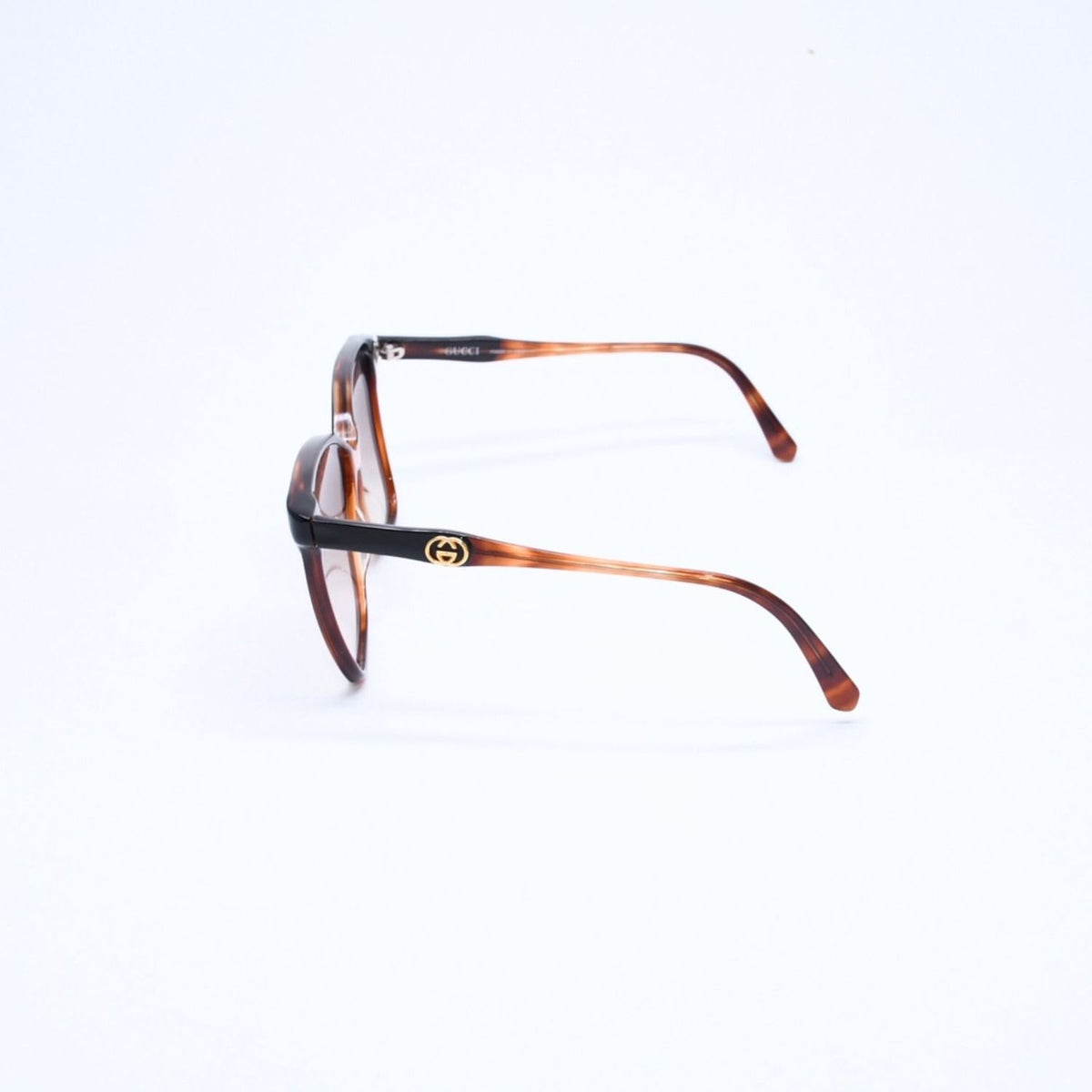 Gucci Teardrop Sunglasses Eyewear Interlocking G S Brown Gold — view 6