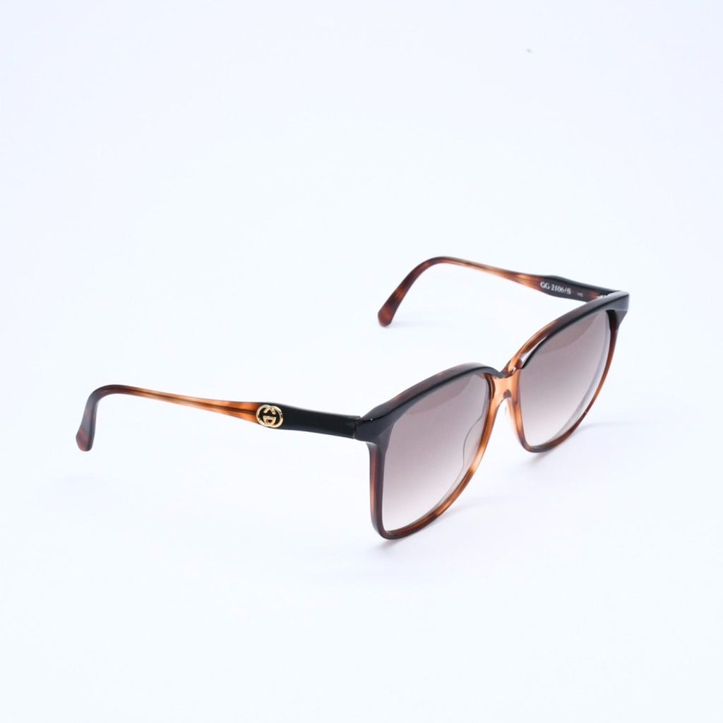 Gucci Teardrop Sunglasses Eyewear Interlocking G S Brown Gold — view 4