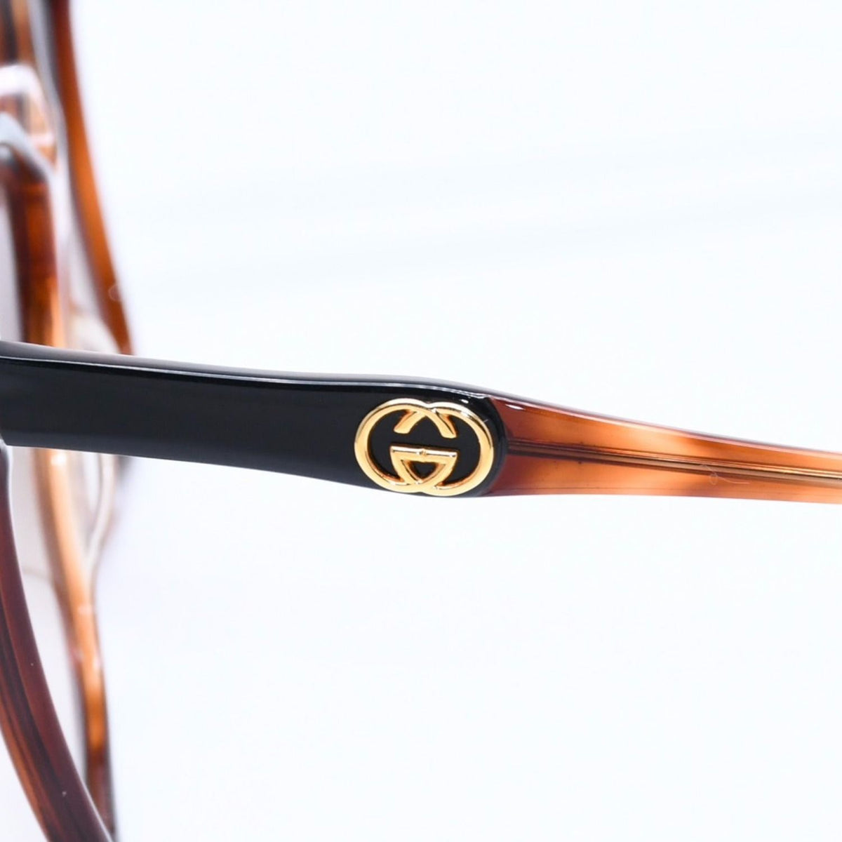 Gucci Teardrop Sunglasses Eyewear Interlocking G S Brown Gold — view 7