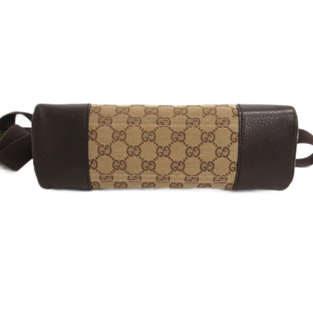 Gucci Shoulder Bag GG Canvas Crossbody Leather Brown Beige — view 4
