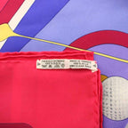 Hermes Scarf Carre 90 Swing Silk All Over Print Pink Blue — view 2