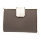 Prada Saffiano Leather Tessuto Silver Gray Snap Wallet — view 3