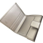 Prada Saffiano Leather Tessuto Silver Gray Snap Wallet — view 6