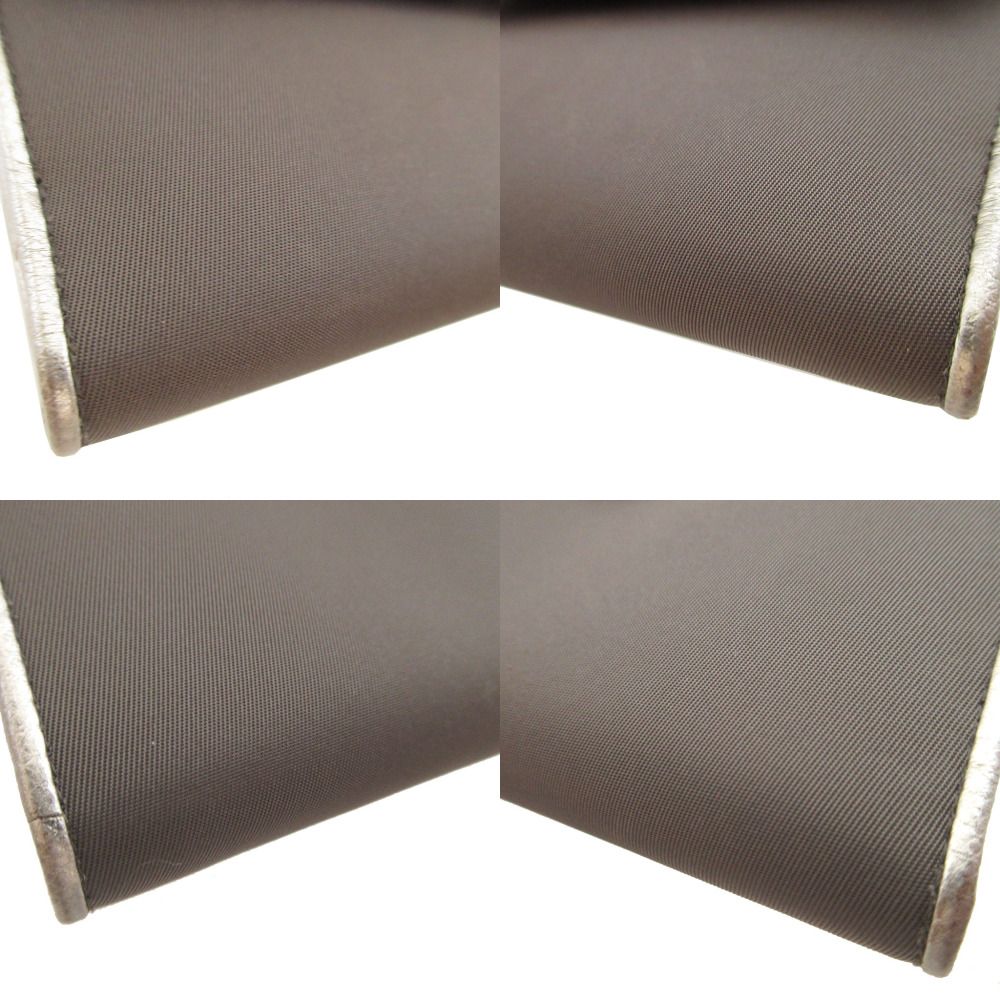 Prada Saffiano Leather Tessuto Silver Gray Snap Wallet — view 8