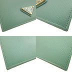 Prada Saffiano Leather Giada Green Bifold Wallet — view 7