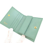 Prada Saffiano Leather Giada Green Bifold Wallet — view 4