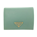Prada Saffiano Leather Giada Green Bifold Wallet