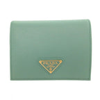 Prada Saffiano Leather Giada Green Bifold Wallet