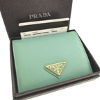 Prada Saffiano Leather Giada Green Bifold Wallet — view 2