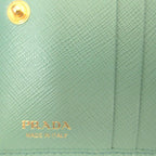 Prada Saffiano Leather Giada Green Bifold Wallet — view 8