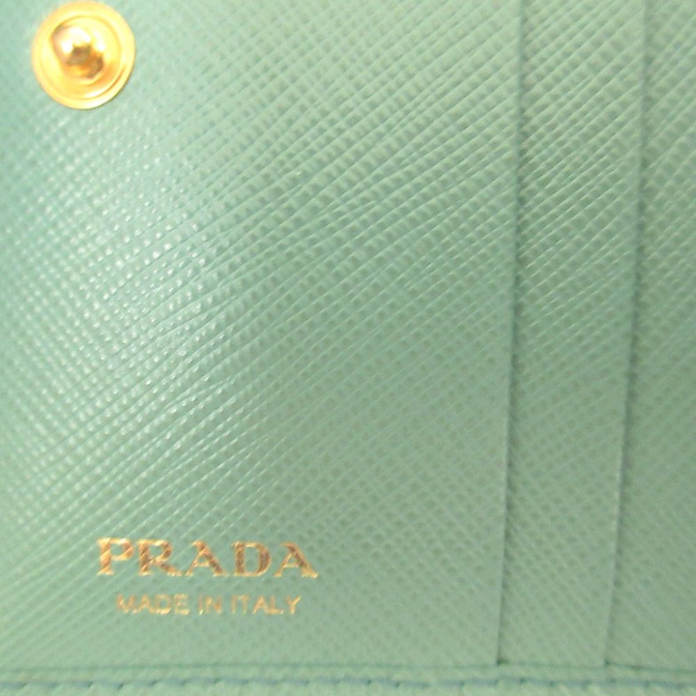 Prada Saffiano Leather Giada Green Bifold Wallet — view 8