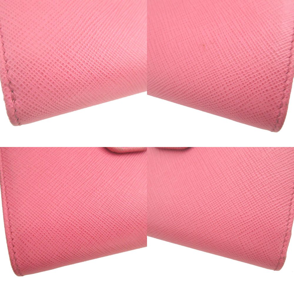Prada Saffiano Leather Pink Bifold Wallet — view 6