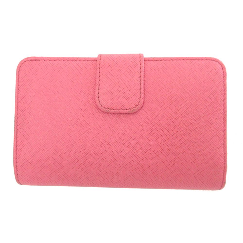 Prada Saffiano Leather Pink Bifold Wallet — view 3