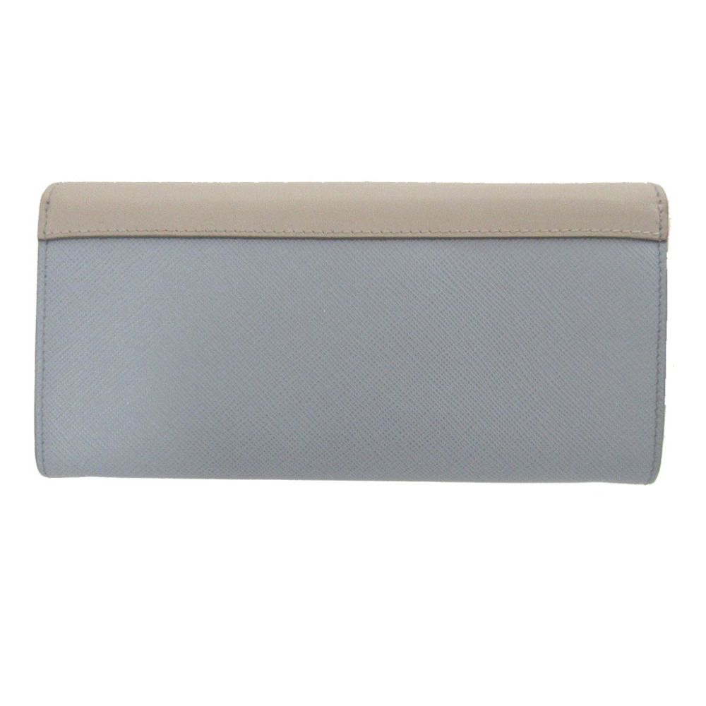 Prada Saffiano Leather Blue Gray Bifold Wallet — view 3