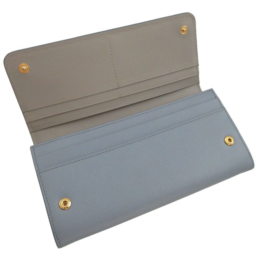 Prada Saffiano Leather Blue Gray Bifold Wallet — view 4
