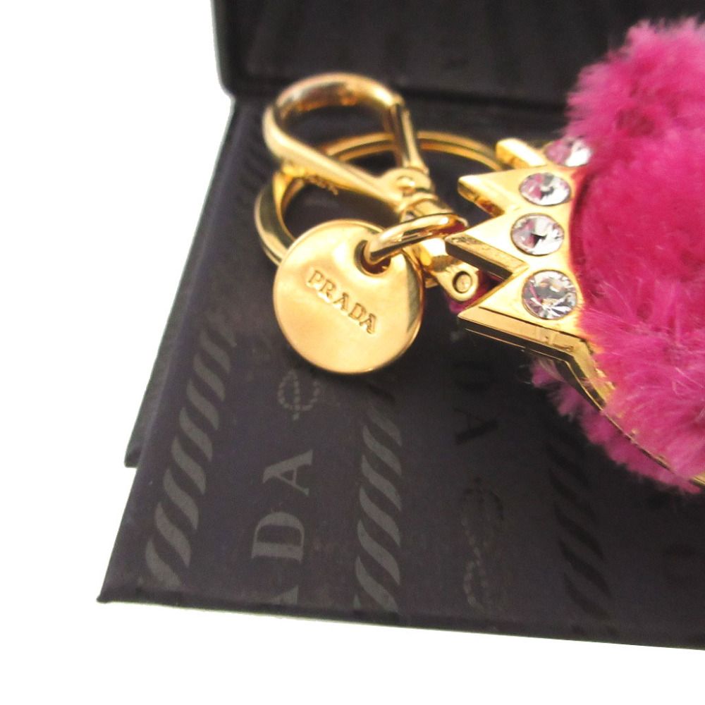 Prada Bear Fabric Pink Bag Charm Key Holder — view 6