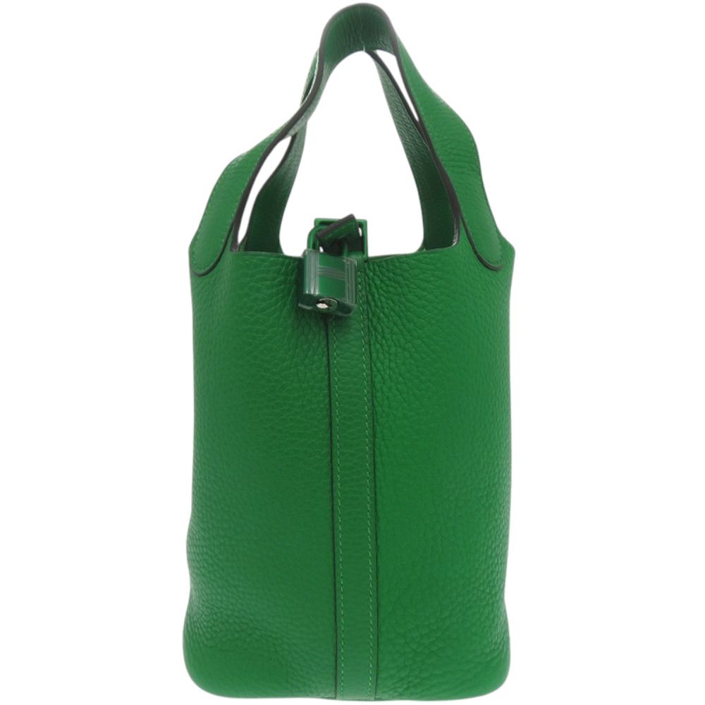 Hermes Picotin Lock PM Taurillon Clemence Green Handbag — view 4