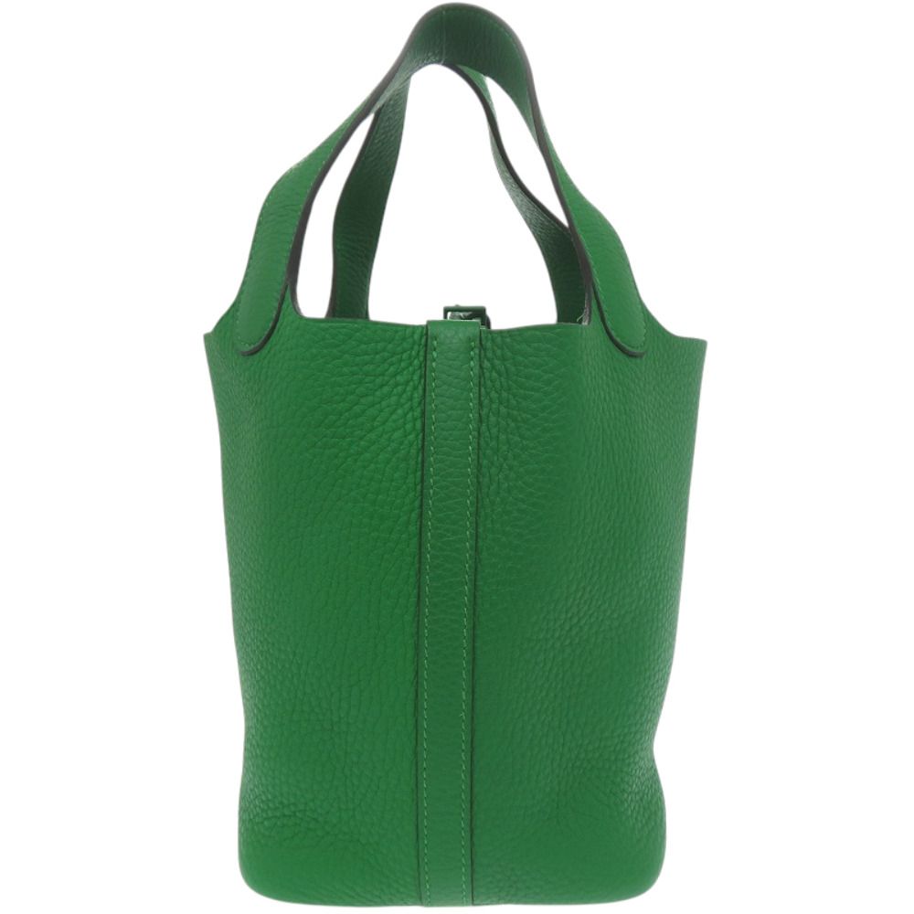 Hermes Picotin Lock PM Taurillon Clemence Green Handbag — view 6