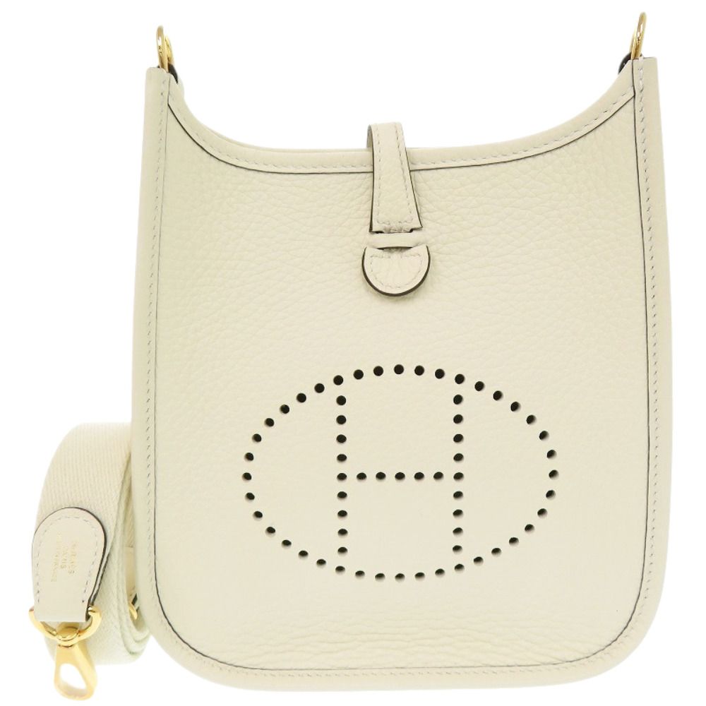 Hermes Evelyne TPM 16 Short Strap Taurillon Clemence Cream Shoulder Bag White