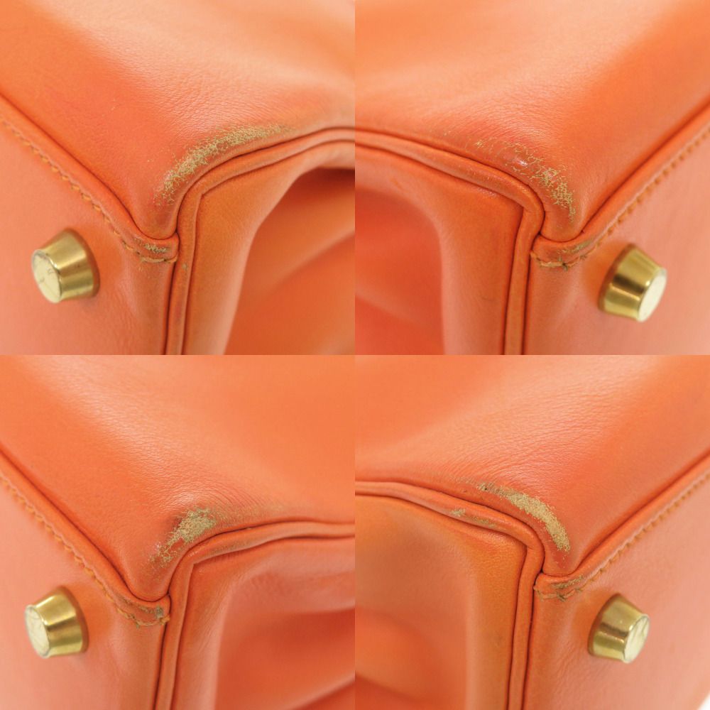 Hermes Kelly 32 Retourne Voga River Orange Gold Handbag — view 5