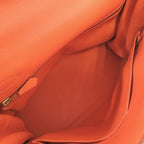 Hermes Kelly 32 Retourne Voga River Orange Gold Handbag — view 6