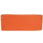 Hermes Kelly 32 Retourne Voga River Orange Gold Handbag — view 4