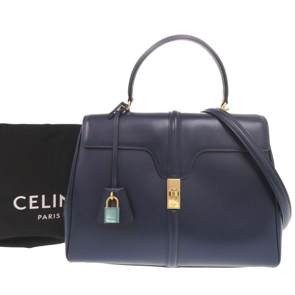 Celine Medium Leather Navy 2-Way Shoulder Bag — view 2