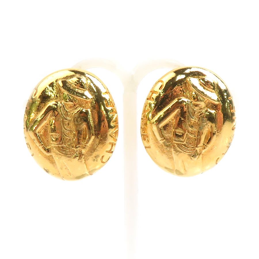 Chanel Earrings Mademoiselle Gold