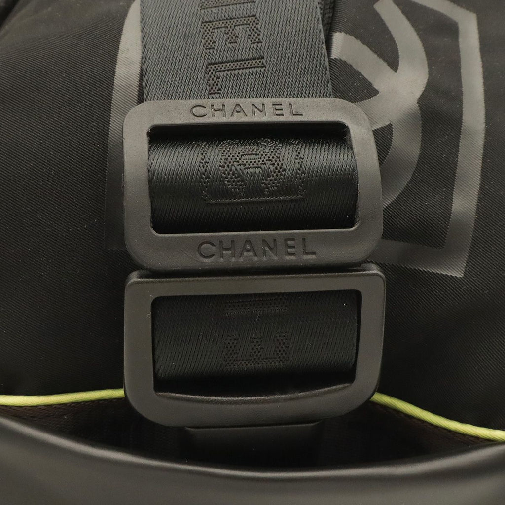 Chanel Sports Line Logo Boston Bag 2-Way Crossbody Nylon Rubber Black — view 6