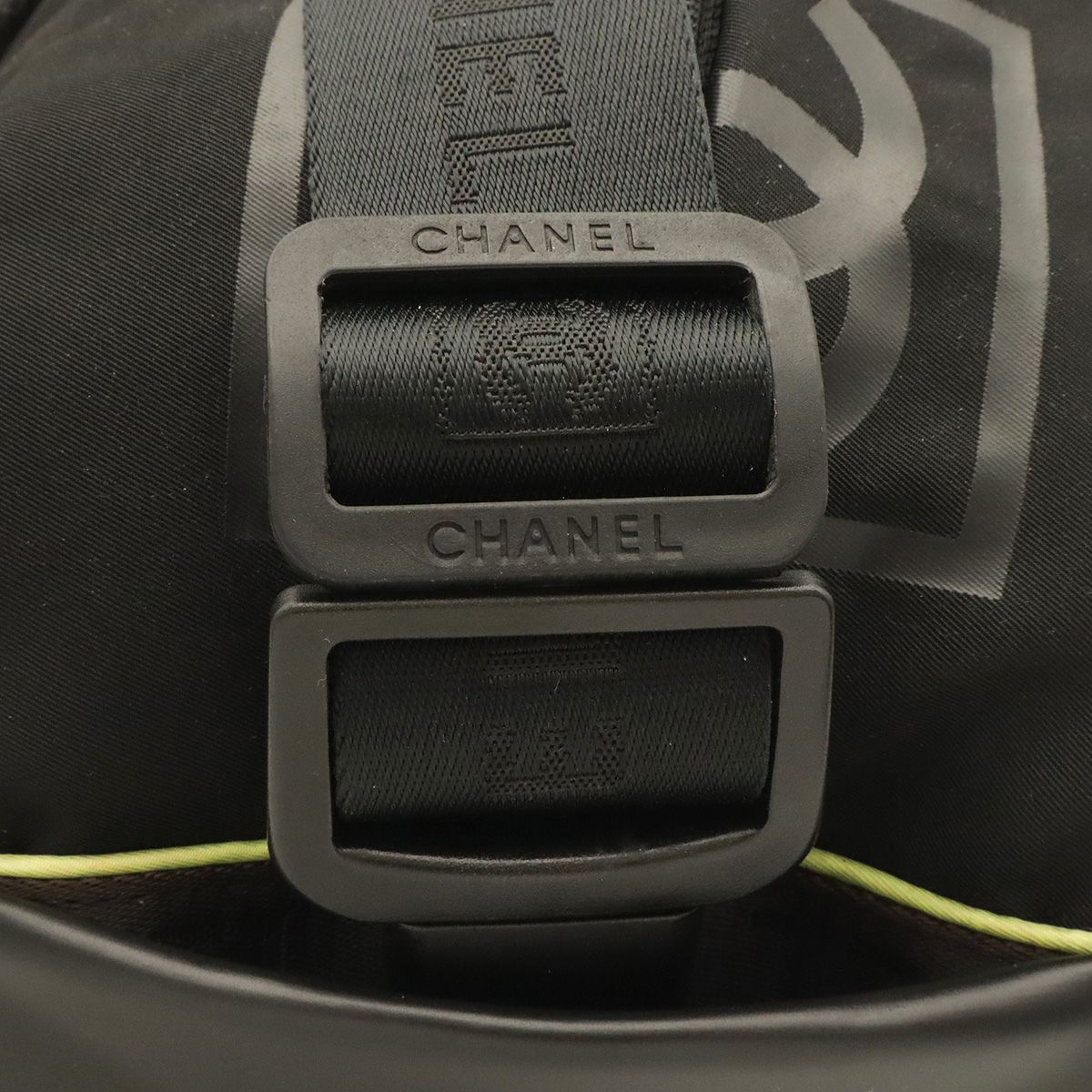 Chanel Sports Line Logo Boston Bag 2-Way Crossbody Nylon Rubber Black — view 6