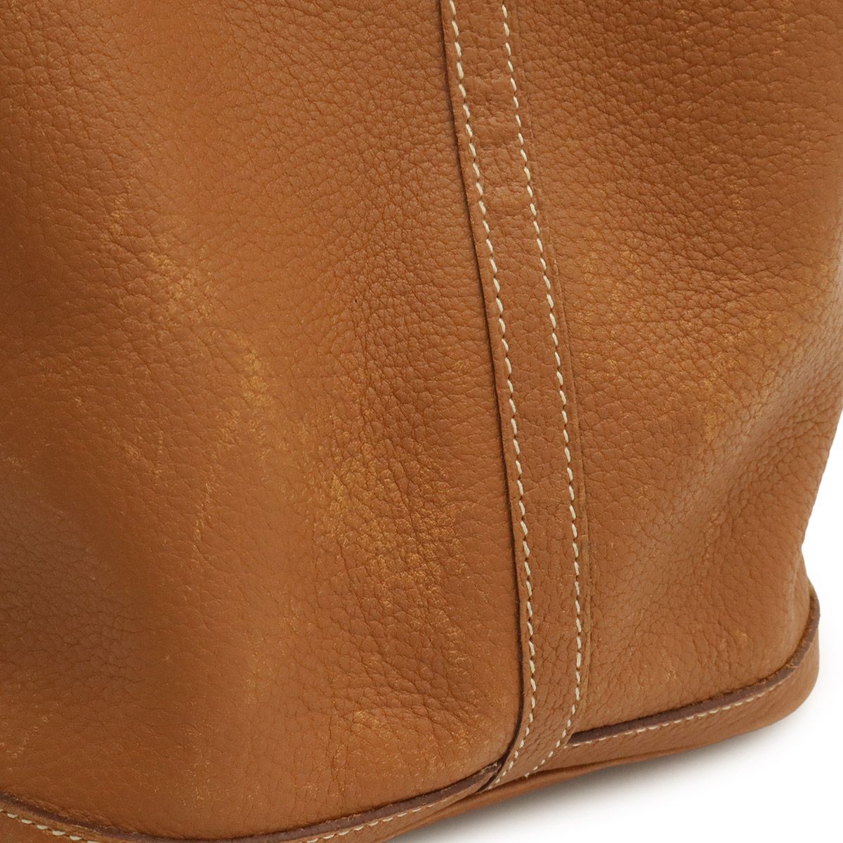 Hermes Garden Party PM Tote Bag Negonda Leather Brown Silver — view 4