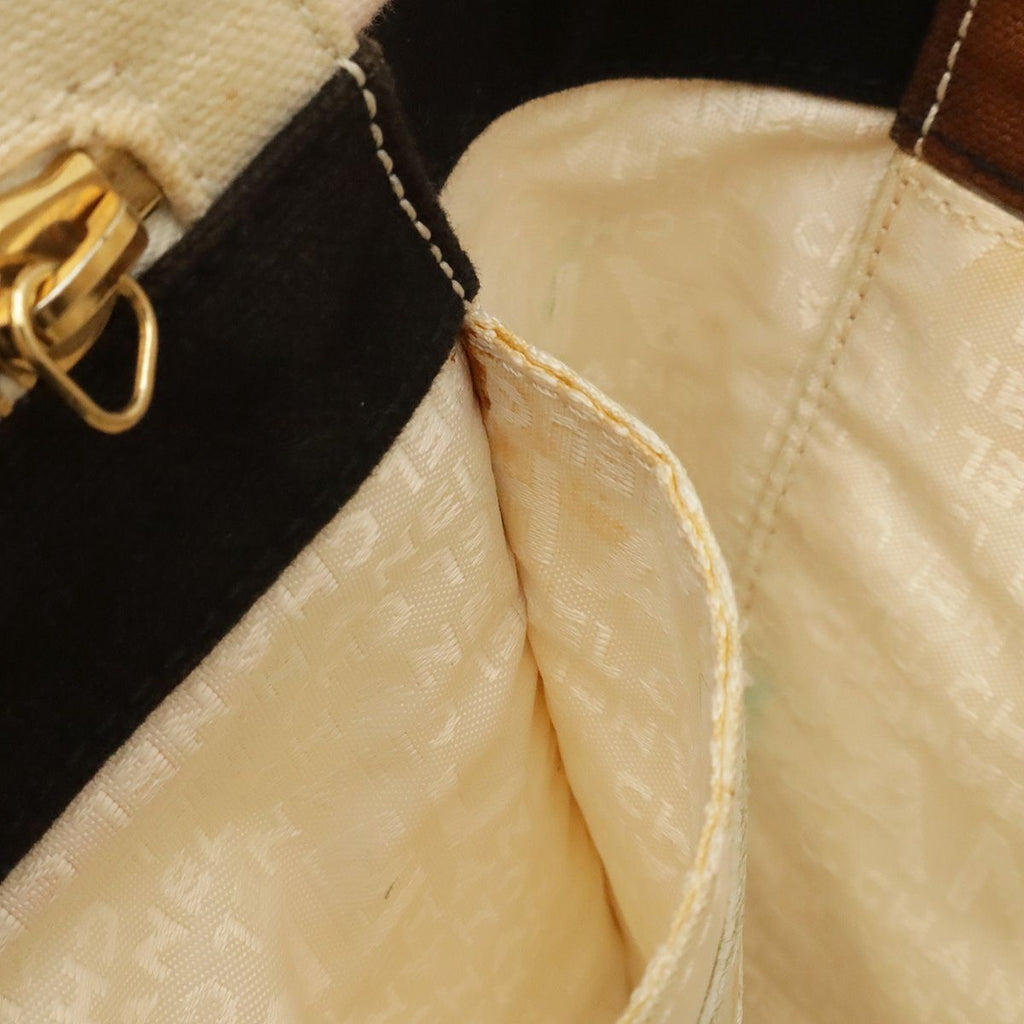 Chanel CC Logo Marshmallow Tote Bag Canvas Ivory White Black — view 7