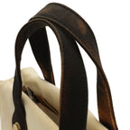 Chanel CC Logo Marshmallow Tote Bag Canvas Ivory White Black — view 4