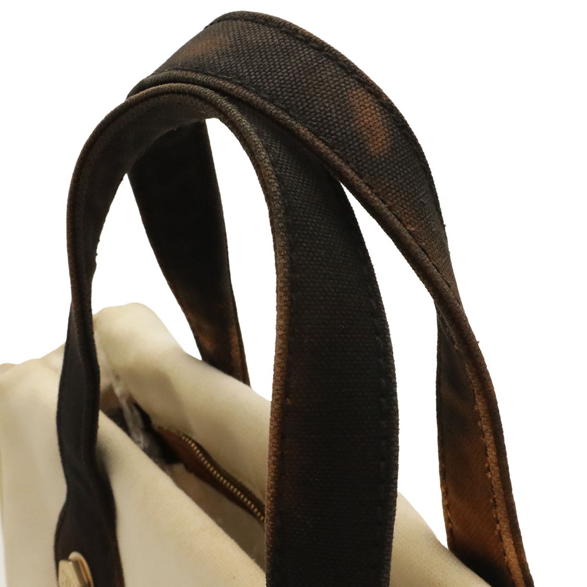 Chanel CC Logo Marshmallow Tote Bag Canvas Ivory White Black — view 4