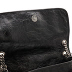 Saint Laurent Paris YSL Niki Medium Chain Shoulder Bag V-stitch Leather Black — view 6