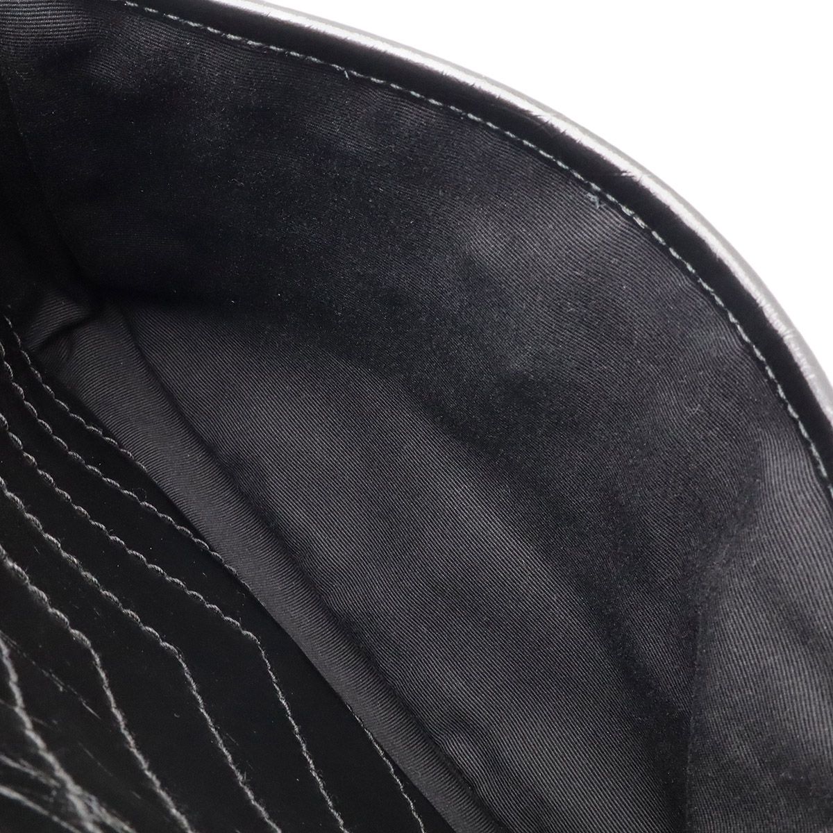Saint Laurent Paris YSL Niki Medium Chain Shoulder Bag V-stitch Leather Black — view 8