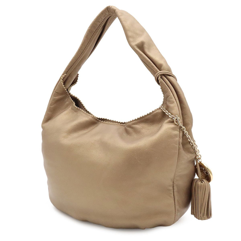 Loewe Vientiane 30 Anagram Shoulder Bag Fringe Charm Tassel Nappa Leather Gold — view 2