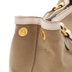 Prada Logo Jacquard Ribbon Tote 2-Way Shoulder Bag Crossbody Corda Beige Talco — view 6