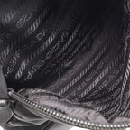Prada Triangle Logo Belt Bag Crossbody Nylon Leather Nero Black — view 7