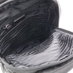 Prada Triangle Logo Belt Bag Crossbody Nylon Leather Nero Black — view 8