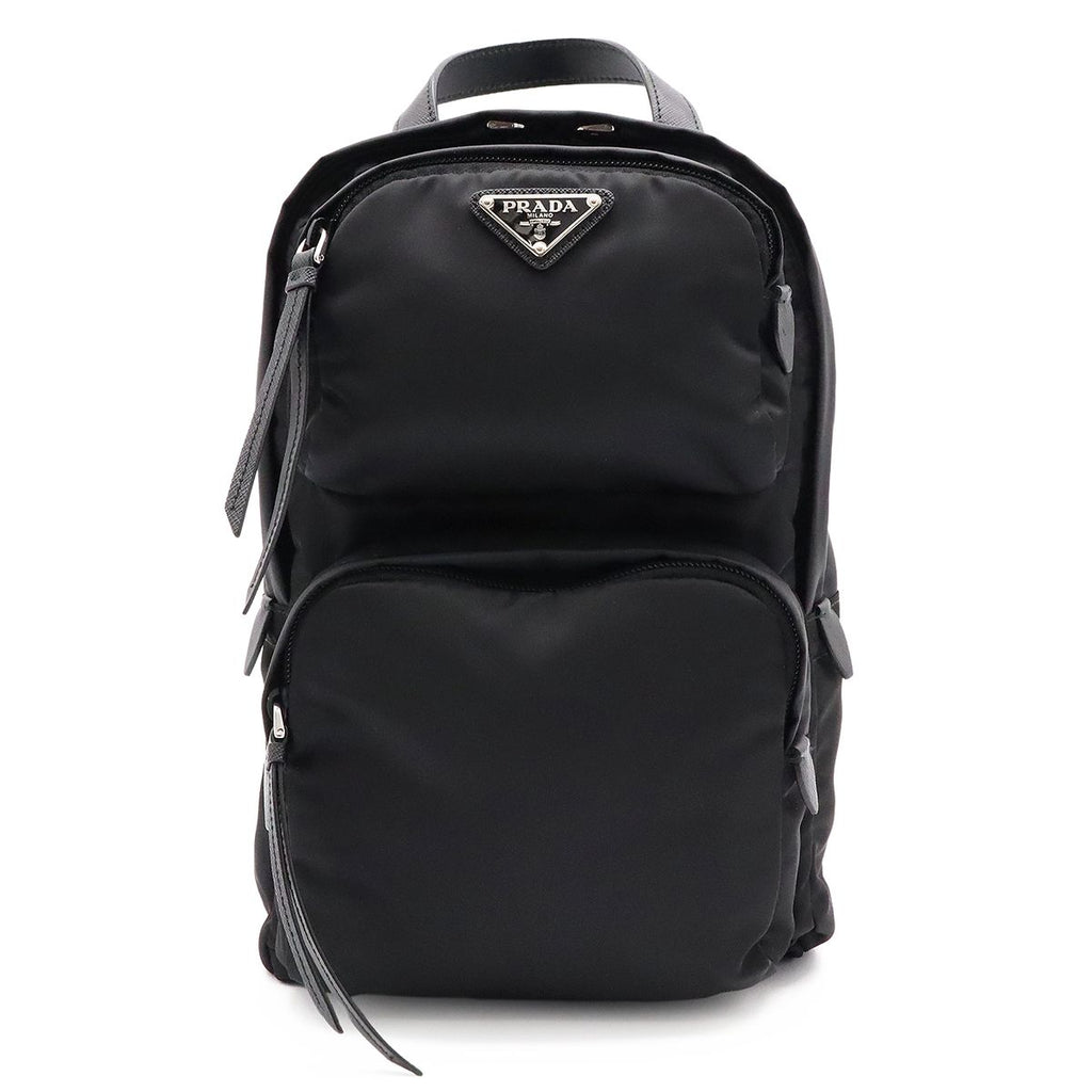 Prada Triangle Logo Belt Bag Crossbody Nylon Leather Nero Black