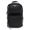 Prada Triangle Logo Belt Bag Crossbody Nylon Leather Nero Black
